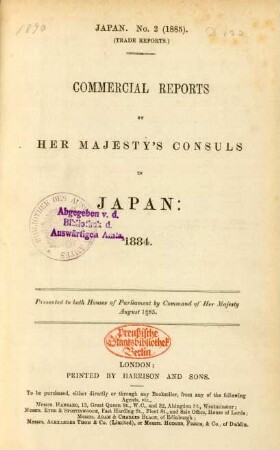 1884: Commercial reports from Her Majesty's consuls in Japan