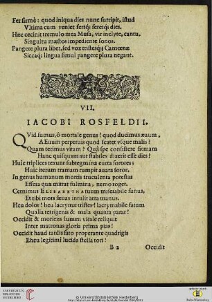 VII. Iacobi Rosfeldii