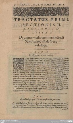 Liber I. De animae vitalis cum intellectuali Scientia, hoc est, de Genethlialogia.