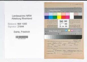 Entnazifizierung Friedrich Dahle, geb. 17.06.1900 (Postobersekretaer)