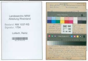 Entnazifizierung Heinz Loitsch , geb. 10.06.1910 (Bahninspektor)