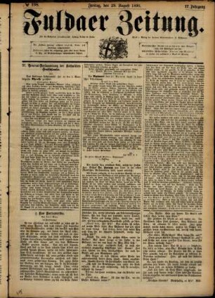 Ausgabe vom Freitag, den 29. August 1890.