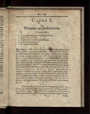 Caput I. De Nomine ac Definitione