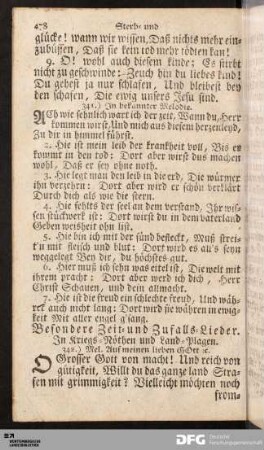 Besondere Zeit- und Zufalls-Lieder.