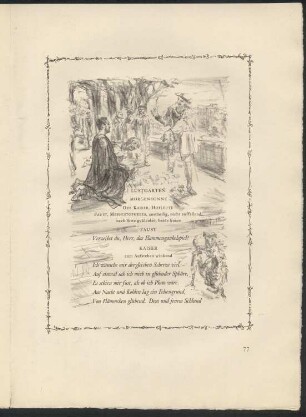 Faust und Mephistopheles vor dem Kaiser