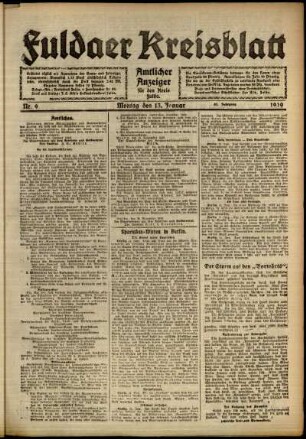 Ausgabe vom Montag, den 13. Januar 1919.