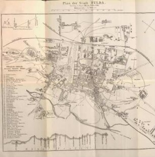 Plan der Stadt Fulda. [Anm.: Karte des Kreises Fulda wg. Übergröße nicht scanbar]
