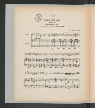 Paraphrase [Violon und Piano]