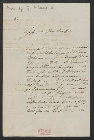 Brief an Max Schloß : o.D.