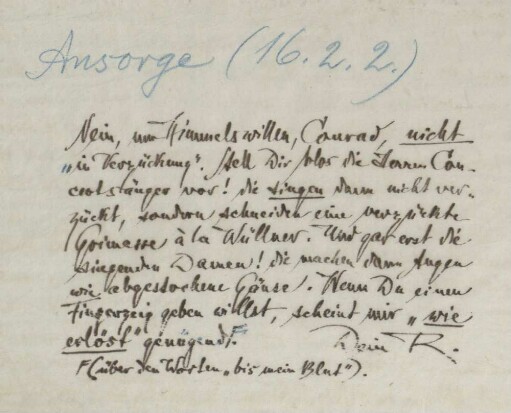 Brief an Conrad Ansorge