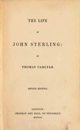 The life of John Sterling