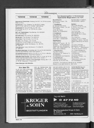 Ihre Ansprechpartner im Vorstand des Eppendorfer Bürgervereins von 1875