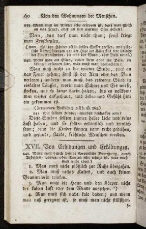 XVII. Von Erhitzungen und Erkältungen.