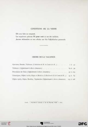 Ordre de la vacation