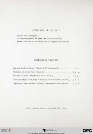 Ordre de la vacation