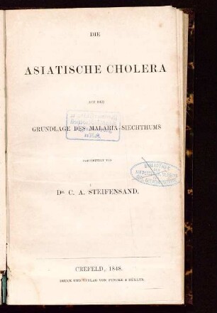 Die asiatische Cholera auf der Grundlage des Malaria-Siechthums