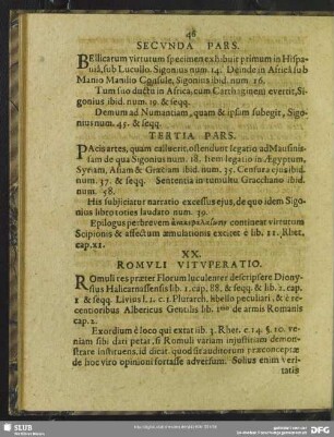XX. Romuli Vituperatio
