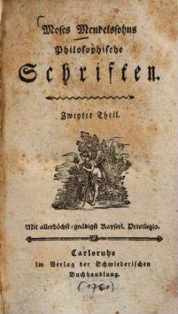 Moses Mendelssohns philosophische Schriften, 2