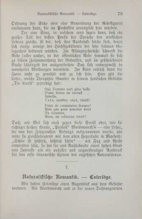 7. Naturalistische Romantik - Coleridge