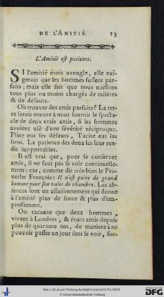 L’Amitié est patiente.
