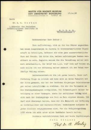R. Herbig an A. von Gerkan