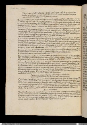 [Summarium indulgentiarum bullae Sixti papae IV. "Thesauri sacratissimae passionis". Rom, 1483.10.31] Summarium bullae plenariae remissionis concessae in reparationem ecclesiae fratrum praedicatorum in Schlettstadt.