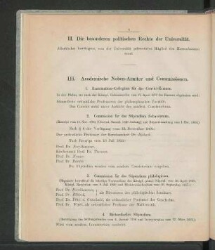 II. Die besonderen politischen Rechte der Universität.