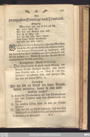 Am zwanzigsten Sonntage nach Trinitatis.