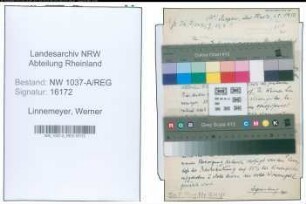 Entnazifizierung Werner Linnemeyer , geb. 02.07.1905 (Postpraesident)