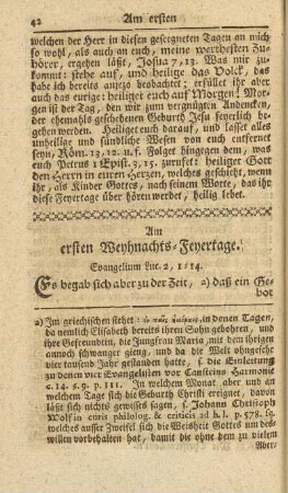 Am ersten Weyhnachts-Feyertage