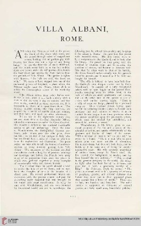 Villa Albani, Rome [Text und Tafeln]