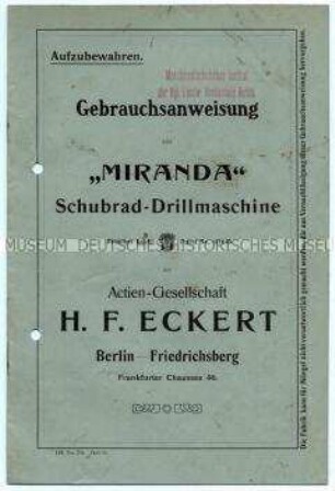 Schubrad-Drillmaschine