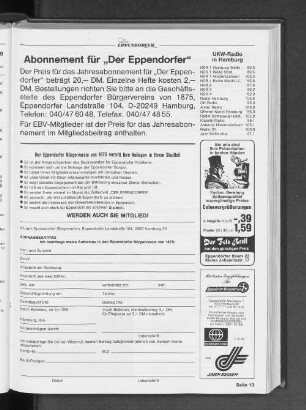 Abonnement für "Der Eppendorfer"
