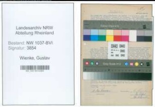 Entnazifizierung Gustav Wienke , geb. 25.11.1904 (Amtsgerichtsrat)