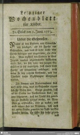 71. Stück den 7. Junii 1773