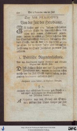 Der VIII. Periodus. Von der Zeit der Herodianer.