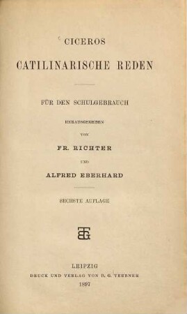 Ciceros Catilinarische Reden