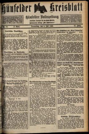 Zweite Ausgabe vom Donnerstag, den 04. Juli 1929.