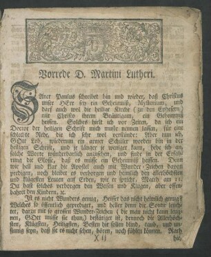 Vorrede D. Martini Lutheri.
