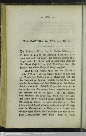 Der Goldkeller im Löbauer Berge