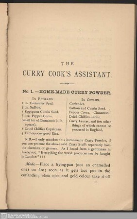 The Curry Cook's Assistent