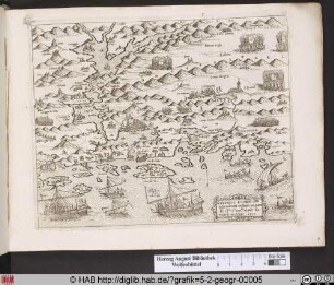 Landkarte von Sibenik/Sebenico angegriffen von den Osmanen.