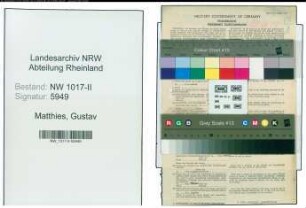 Entnazifizierung Gustav Matthies , geb. 02.04.1896 (Arbeiter)