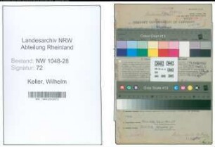 Entnazifizierung Wilhelm Keller , geb. 17.04.1900 (Postsekretaer)