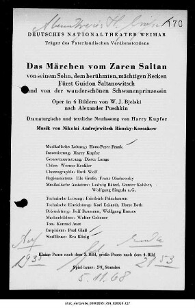 Das Märchen vom Zaren Saltan [...]