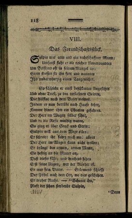 VIII. Das Freundschaftsstück - XIV. Anekdoten