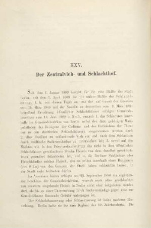 XXV. Der Zentralvieh- und Schlachthof