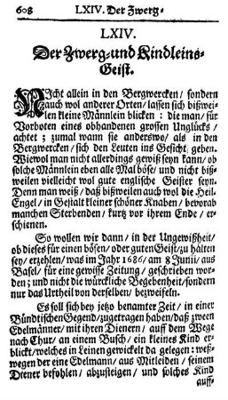 LXIV. Der Zwerg- und Kindleins-Geist