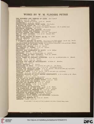 Works by W.M. Flinders Petrie