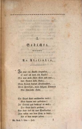 Rheinisches Archiv für Geschichte und Litteratur. 1. 1810, 1 (Jan.)